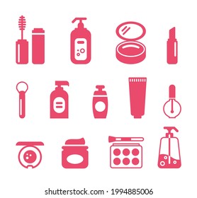 Vector set of cosmetics icons
