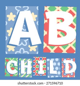 Vector set of cosy countryside children font. Letters A B