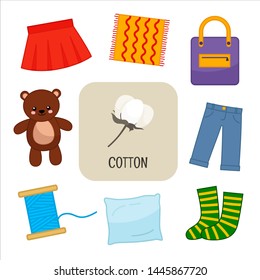 Vector set of cotton products.