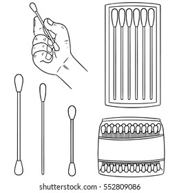 vector set of cotton swab