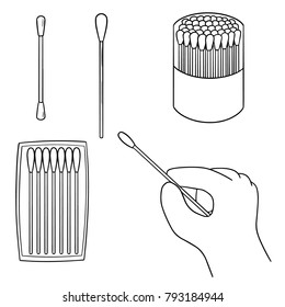 vector set of cotton swab