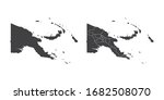 Vector set couple black of map Papua New Guinea.