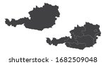 Vector set couple black of map Austria.