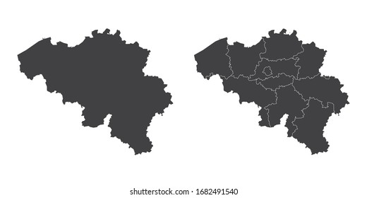 Vector set couple black of map Belgium.