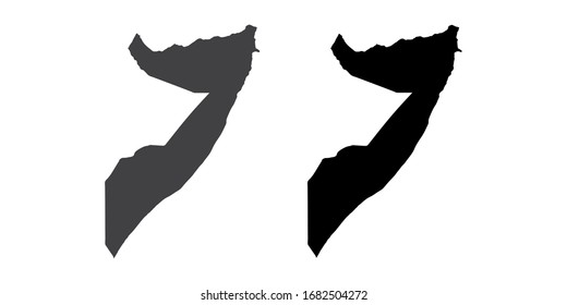 Vector set couple black of map Somalia.