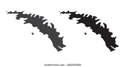 Vector set couple black of map South Georgia.