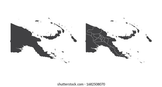 Vector puso un par de negros en el mapa de Papúa Nueva Guinea.