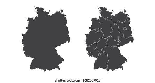 Vector set couple black of map Germany.