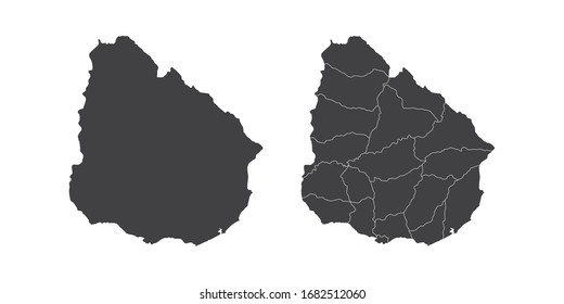 Vector puso un par de negro del mapa Uruguay.