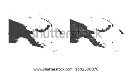 Vector set couple black of map Papua New Guinea.