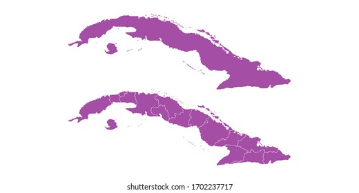 Vector set couple purple of map Cuba