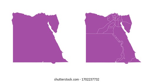 Vector set couple purple of map Egypt