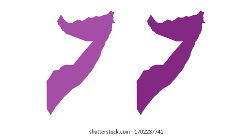 Vector set couple purple of map Somalia