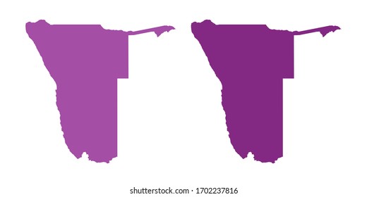 Vector set couple purple of map Namibia