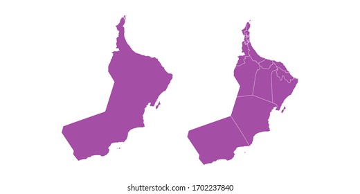 Vektorillustration-Set paar violett Karte Oman