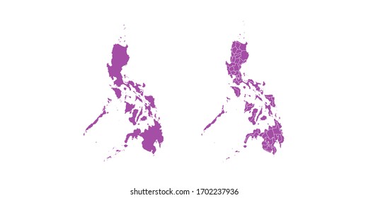 Vector set couple purple of map Philippines