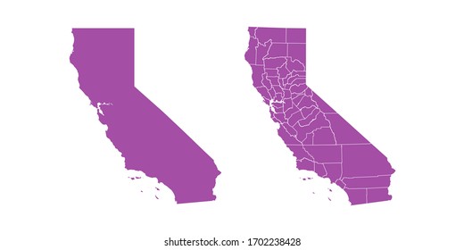 Vector set couple purple of map California