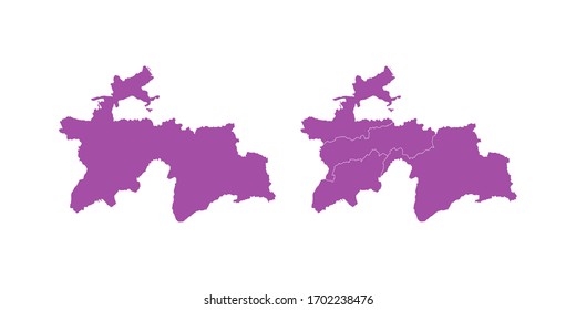 Vector set couple purple of map Tajikistan
