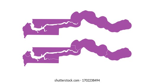 Vector set couple purple of map Gambia