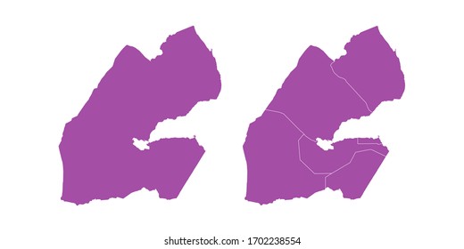 Vector set couple purple of map Djibouti