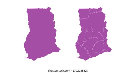 Vector set couple purple of map Ghana