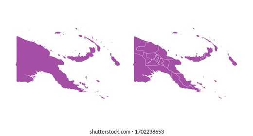 Vector set couple purple of map Papua New Guinea