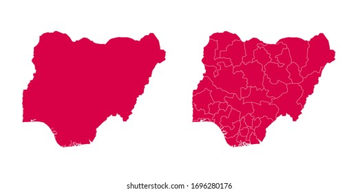Vector set couple red of map Niger.