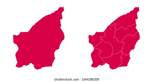 Vector set couple red of map San Marino.
