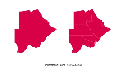 Vector set couple red of map Botswana.