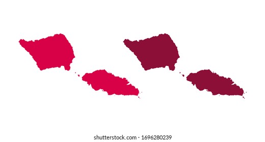 Vector set couple red of map Samoa.