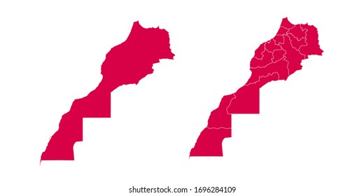 Vector set couple red of map Sahara.