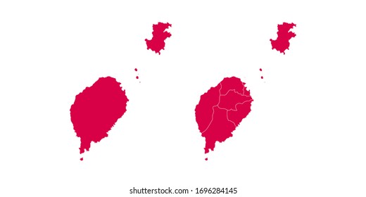 Vector set couple red of map Sao Tome.
