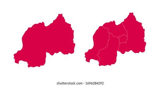 Vector set couple red of map Rwanda.