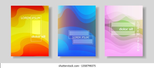 Vector set of cover design template with paper cutting abstract patterns Vector