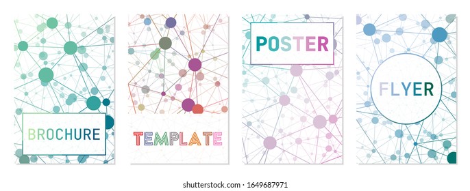 Vector set of cover designs. Can be used as cover, banner, flyer, poster, business card, brochure. Attractive geometric background collection. Artistic vector illustration.