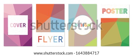 Vector set of cover designs. Can be used as cover, banner, flyer, poster, business card, brochure. Charming geometric background collection. Appealing vector illustration.
