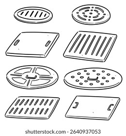 vector set of cover the drain