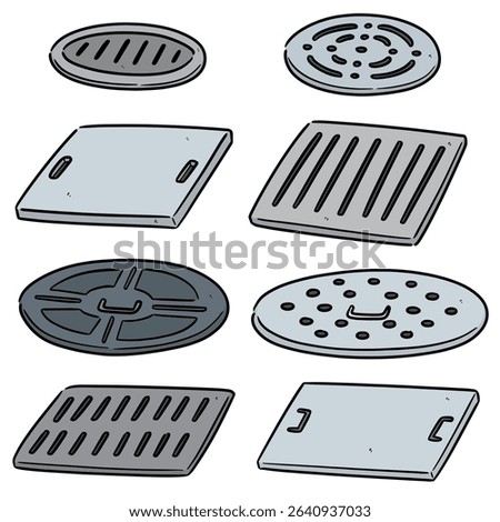 vector set of cover the drain