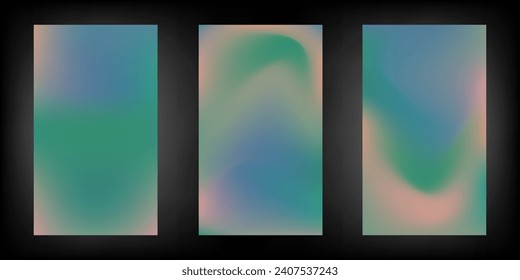 Vector set of covers design templates with vibrant gradient background trendy modern design