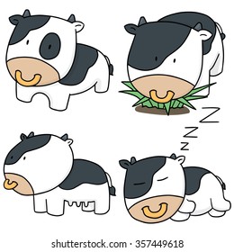 vector set of cow