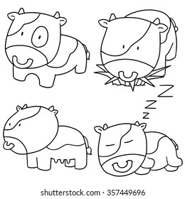 vector set of cow