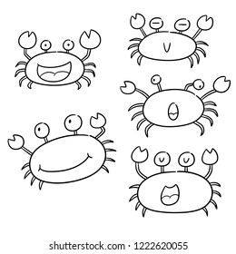 Vector Set Crab Stock Vector (royalty Free) 1222620055 