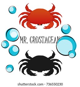 Vector set with crab. Clipart