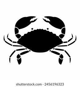 Vector set of crab silhouettes, signs and symbols