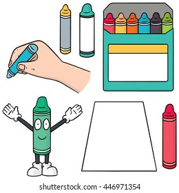 vector set of crayon