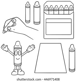 vector set of crayon