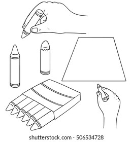 vector set of crayon