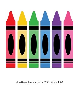 Vector Set of Crayons on White Background