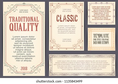 Vector set for creating advertisements, flyer, web, wedding  and other invitations or greeting cards. Happy holidays.