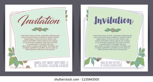 Vector set for creating advertisements, flyer, web, wedding  and other invitations or greeting cards. Happy holidays.